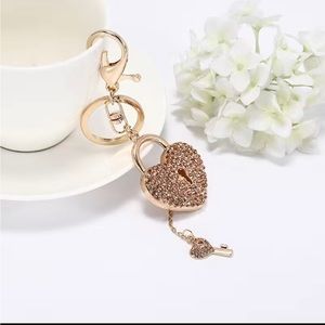 Heart Lock & Key Bag Charm/Keychain